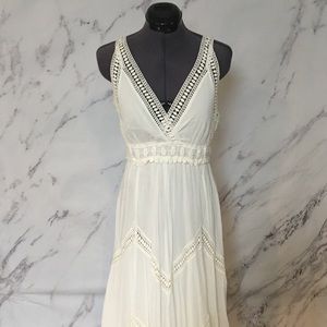 Max Studio Roman Cream Maxi Dress Sz M